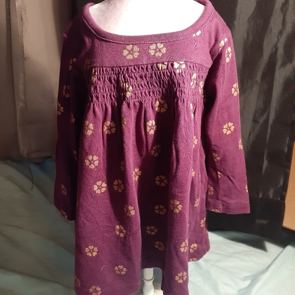 NWOT Tea Purple w/ Gold Flowers Dress - Picture 1 of 5